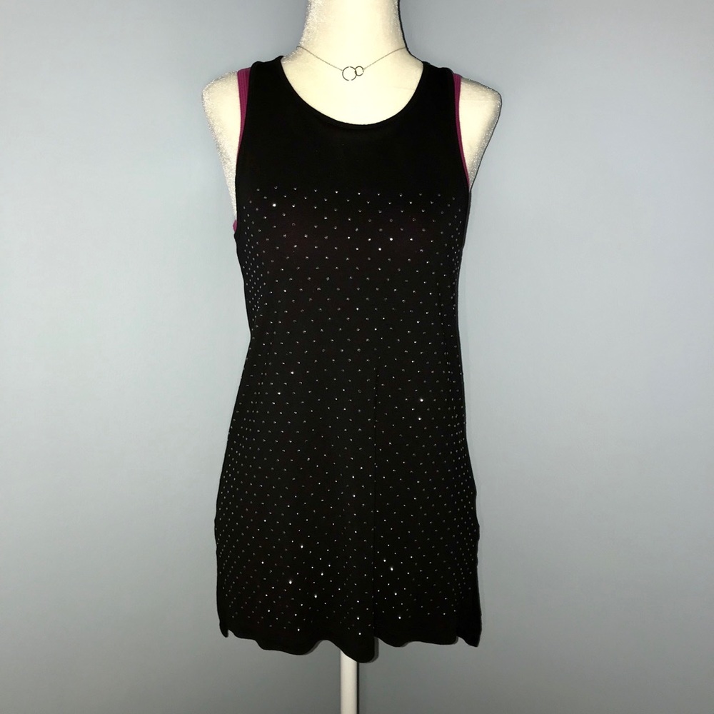 Gold Studded High Low Sleeveless Top
